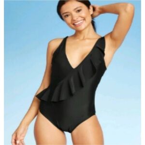 Kona Sol high coverage black one piece swimsuit Black Size  M
